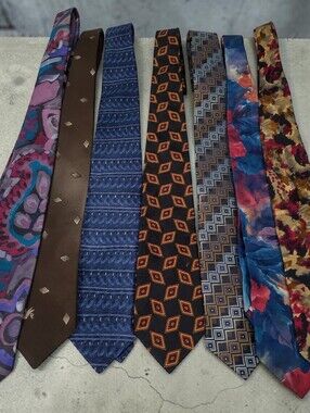 mens neck ties lot Of 7 Suit Wear Business Stylish Fashion
